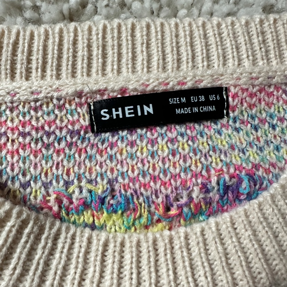 Vintage stitch y2k cheesy hippie heart patch indie thickknit bell sleeve… - Picture 3 of 4
